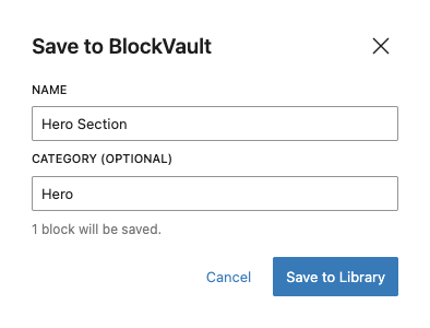 Save blocks to BlockVault